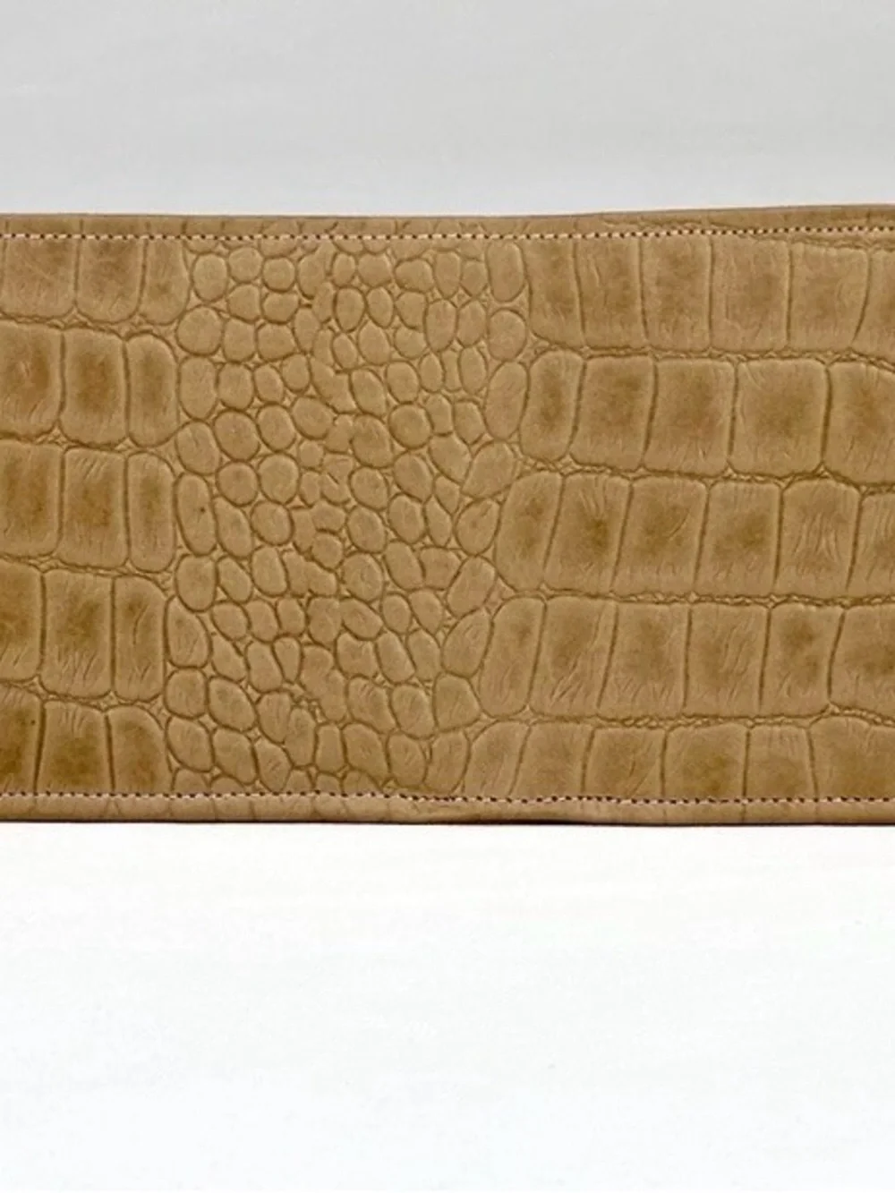 Vintage Elko Cowhide Leather Gator Grain Bifold Wallet Tan NOS